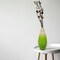 Contemporary Bamboo Floor Flower Vase Tear Drop Design for Dining, Living Room, Entryway Decoration Fill It with Dried Branches or Flowers, Green